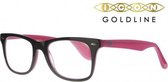 Icon Eyewear WCQ806 WF Goldline Leesbril +3.00 - Zwart met roze pootjes