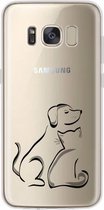 Samsung Galaxy S8 Plus transparant siliconen hoesje - Hond en kat