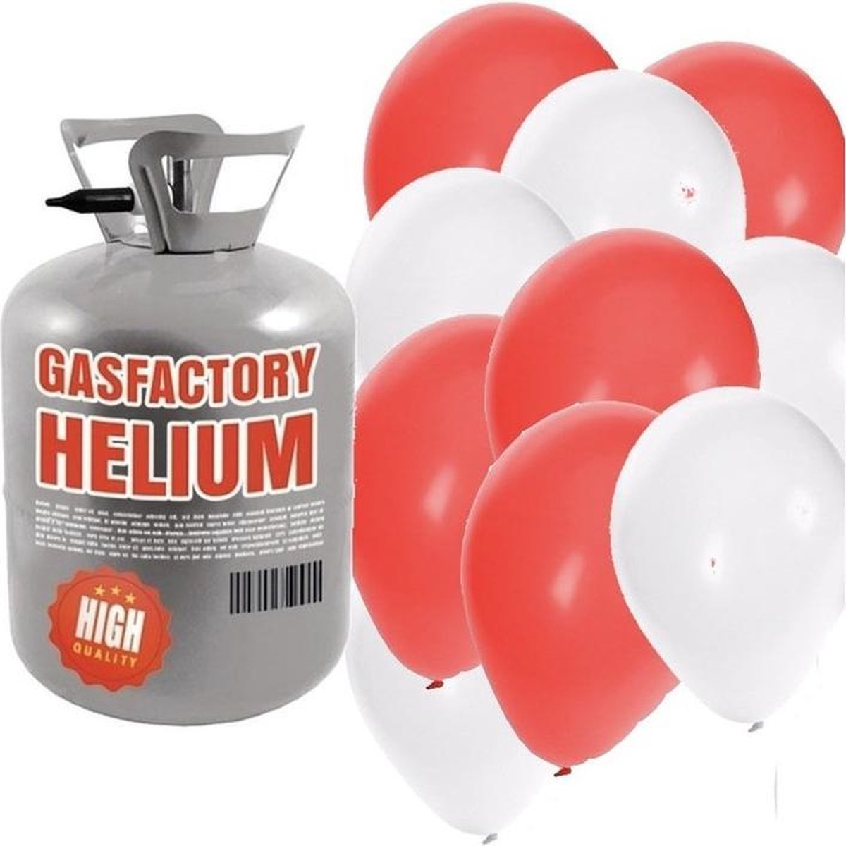 Helium tank met rood en witte ballonnen - Bruiloft - Heliumgas met ballonnen voor bruiloft - Shoppartners