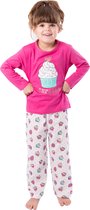 Amantes Pyjama Meisjes roze/fuchsia Cup Cake - maat 116/122