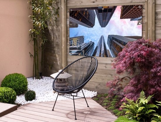 Affiche Sunrise in Chicago Garden 120x80 cm - Toile de jardin / Toile d'extérieur / Peintures pour l'extérieur (décoration de jardin)