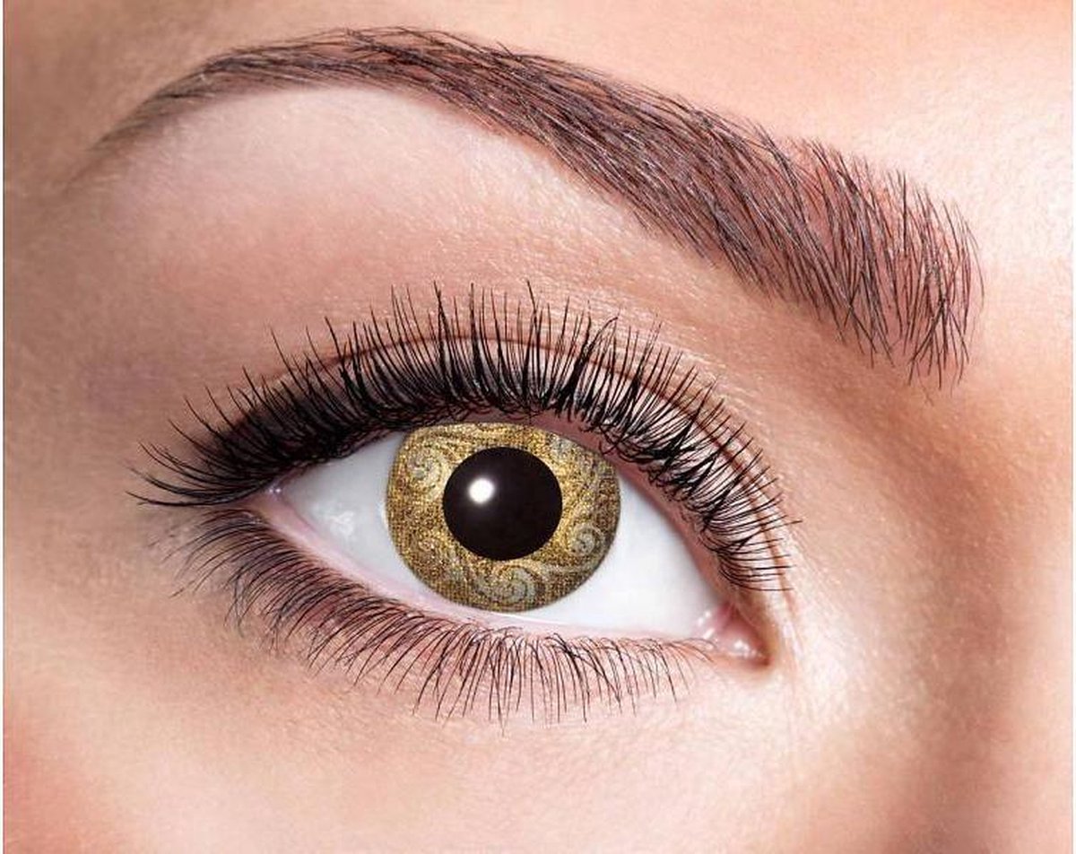 Partylenzen 'Golden Swirls' Jaarlenzen | Halloween | carnaval | kleurlenzen | crazy lenzen | Gouden contactlenzen