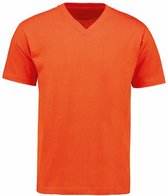T-shirt met V hals - Oranje - Maat S