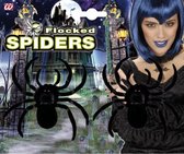 Halloween - 2x stuks zwarte fluwelen horror decoratie spinnen 10 cm - Halloween decoratie - Griezel themafeest versiering