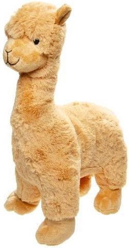Pluche knuffel alpaca - lichtbruin - Hoogte 35 Cm | bol.com