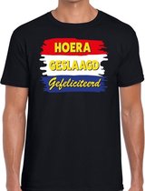 Hoera geslaagd gefeliciteerd t-shirt zwart heren XL