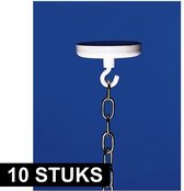 10 crochets de suspension blancs avec aimant - Accrochez facilement des guirlandes / lignes de drapeau