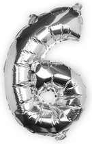 Ginger Ray Pick & Mix - Folieballon cijfer 6 - zilver