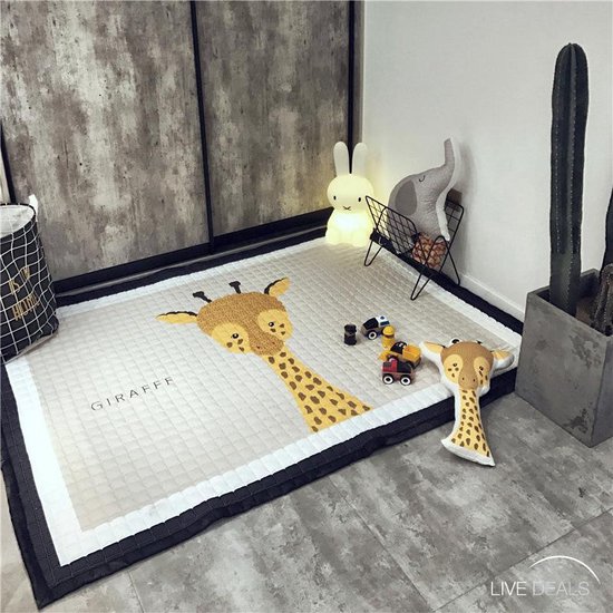 iFCOW Baby kruipen mat, baby speelmat rond gegolfd antislip zachte katoenen vloer spel tapijt 41 inch