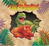 Dinosaurus uitnodigingen 8 stuks