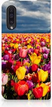 Geschikt voor Samsung Galaxy A50 Standcase Hoesje Tulpen