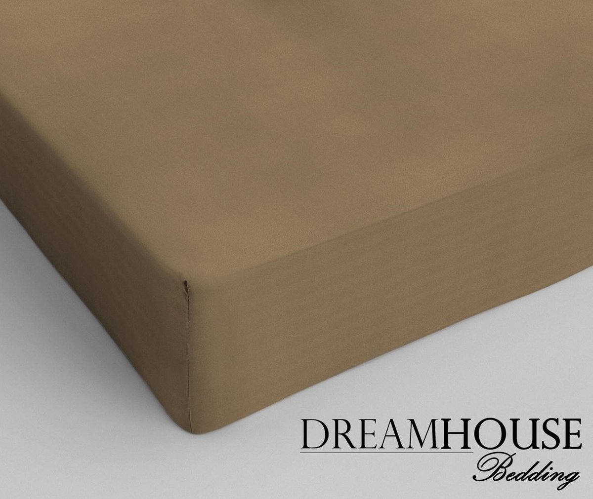 Dreamhouse Katoen Hoeslaken - 80x200 cm - Taupe - Eenpersoons