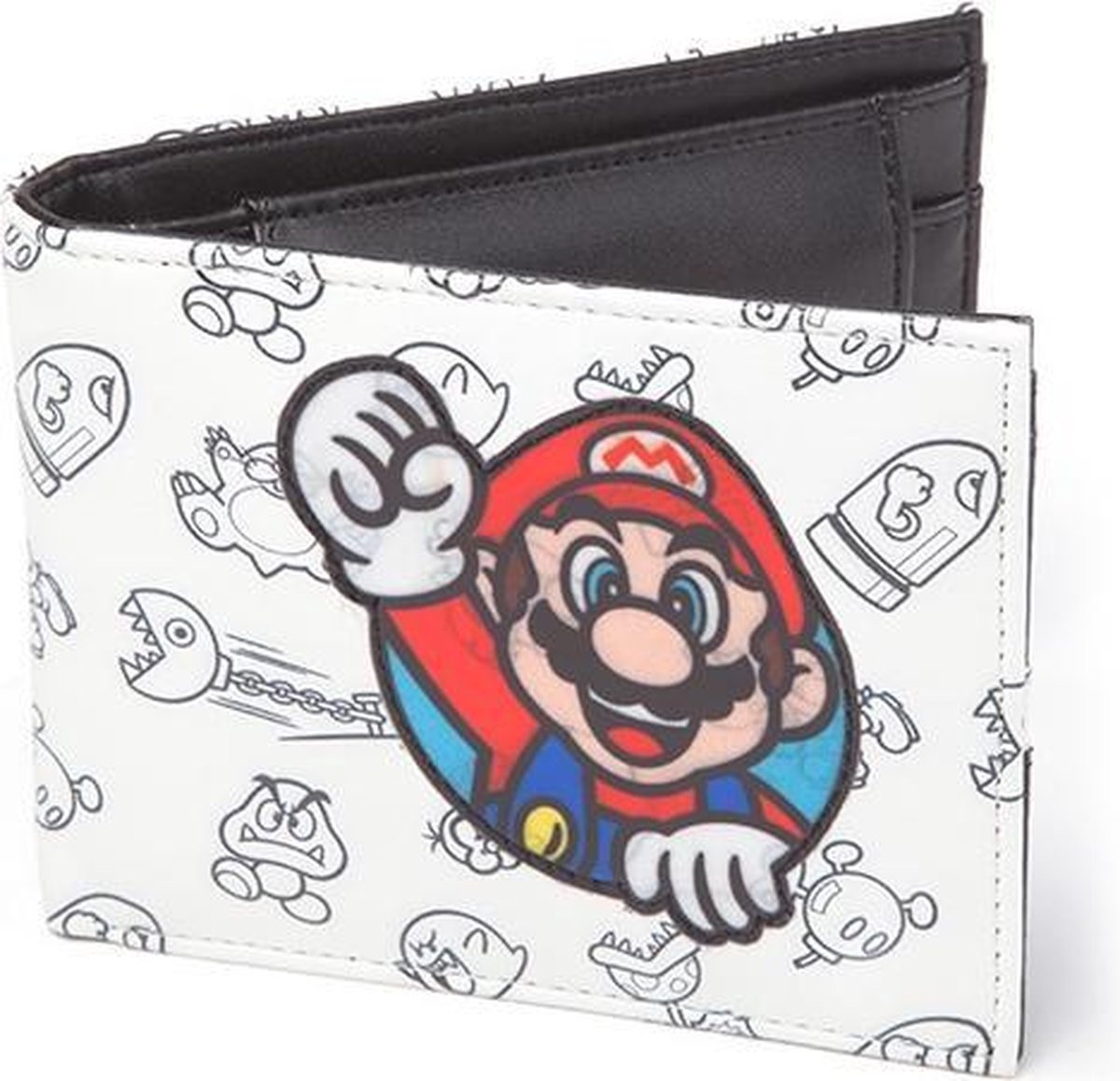 Nintendo - Allover Print Bifold Portemonnee met Super Mario Patch - Difuzed