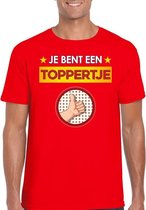 Rood feest shirt - Je bent een toppertje met duim omhoog voor heren S