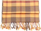 Geruite sjaal - Beige sjaal - Viscose sjaal - Mooie sjaal voor binnen en buiten
