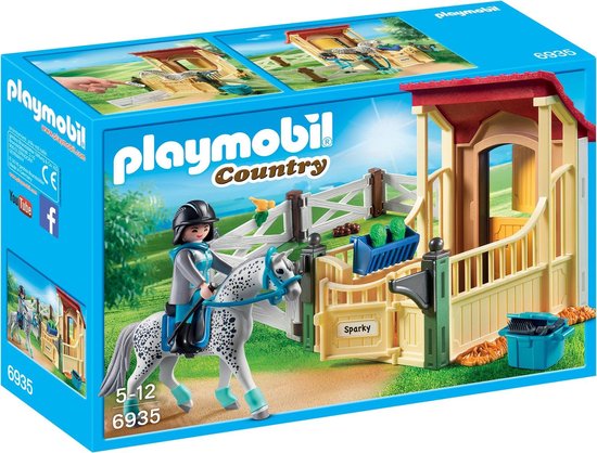 PLAYMOBIL Appaloosa met paardenbox  - 6935