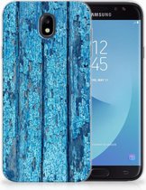 Geschikt voor Samsung Galaxy J7 2017 | J7 Pro TPU siliconen Hoesje Wood Blue