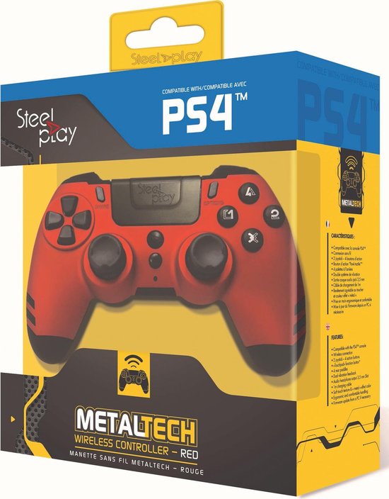 Steelplay - MetalTech Wireless Controller - Ruby Red PS4 - Steelplay