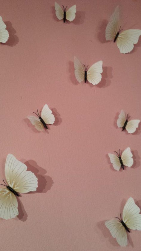 Muurstickers Vlinder Wit 3D muurdecoratie