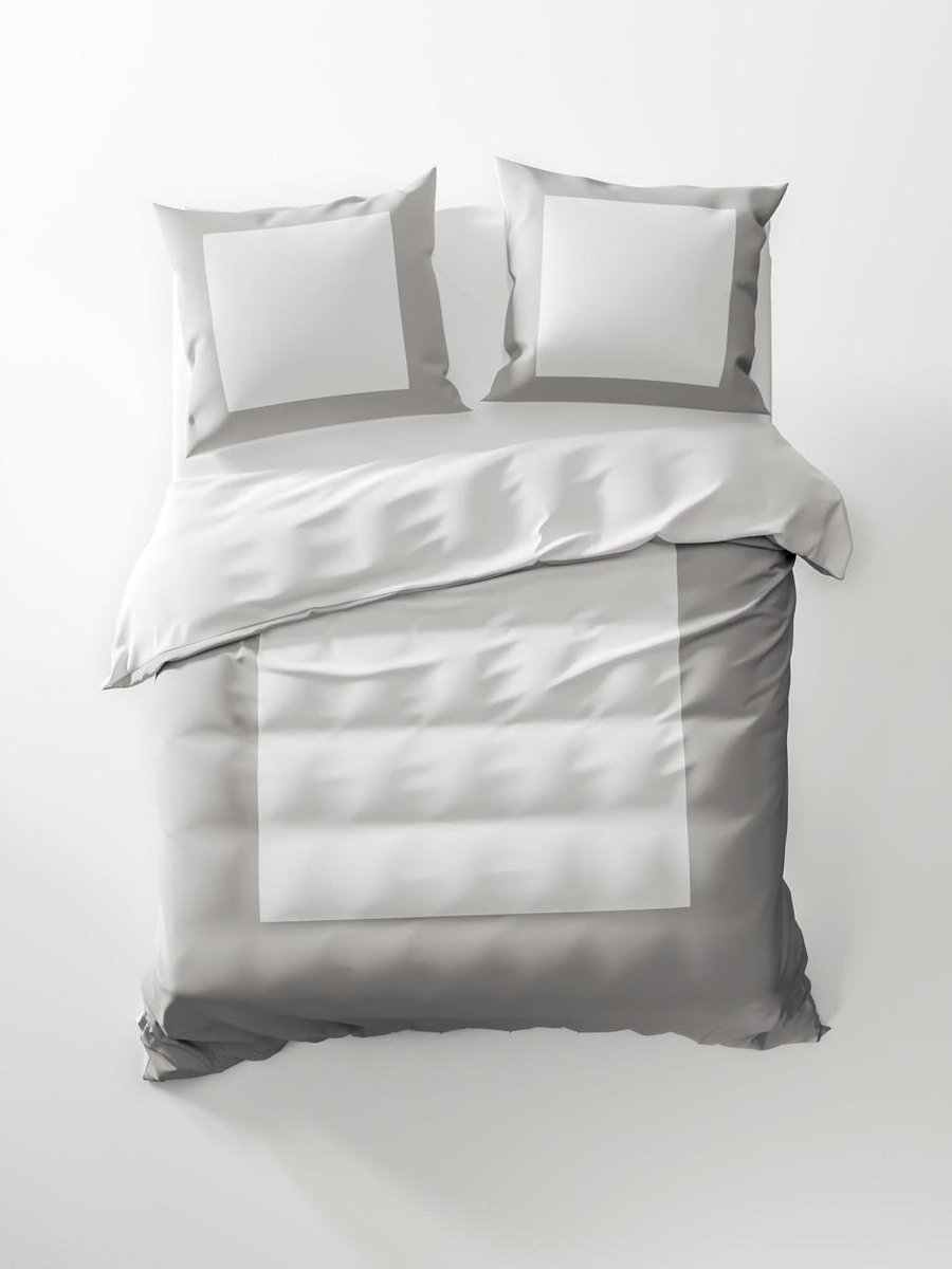 HNL Lina Dekbedovertrek - Eenpersoons - 140x200/220 cm - White/Silver Grey