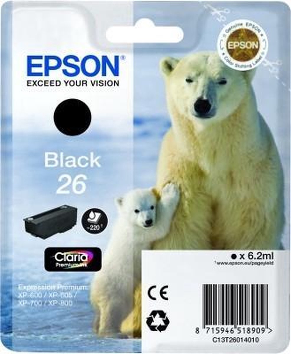 Epson 26 - Inktcartridge - Zwart