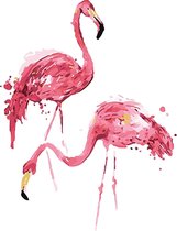 Schilderen op nummer flamingo's