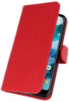 Rood Bookstyle Wallet Cases Hoesje voor Nokia 8.1 /X7