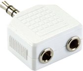Benza Kabel - Hoofdtelefoon Splitter voor Ipod en Iphone van 1x 3,5 mm naar 2x 3,5 mm Jack (wit)