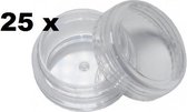 25 lege sample cosmetica potjes 3 gram - voor make-up - plastic potje