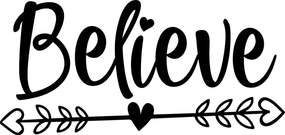 Muurtekst muursticker Believe
