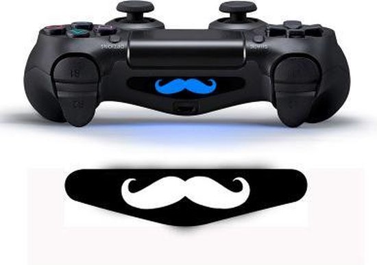 Snor – Moustache lightbar sticker gschikt voor PlayStation 4 PS4 controller – 1 stuks