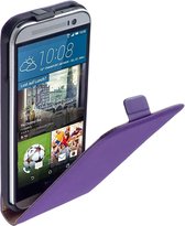 BAOHU Lederen Flip Case Cover Hoesje HTC One M9 Paars