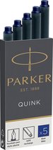 Parker lange vulpen inktpatronen | zwarte QUINK inkt | 5 vulpenpatronen (Blister)