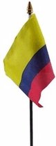 Colombia mini vlaggetje op stok 10 x 15 cm