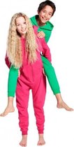 Warme onesie jumpsuit voor kinderen 7-8 jaar roze