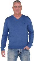 BJØRNSON ANDERS Pullover Katoen V-Hals Heren - Maat 2XL - Blauw