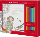 kleurset Faber-Castell met 8 grip kleurpotloden en 1 kleurboek happy zen FC-201433