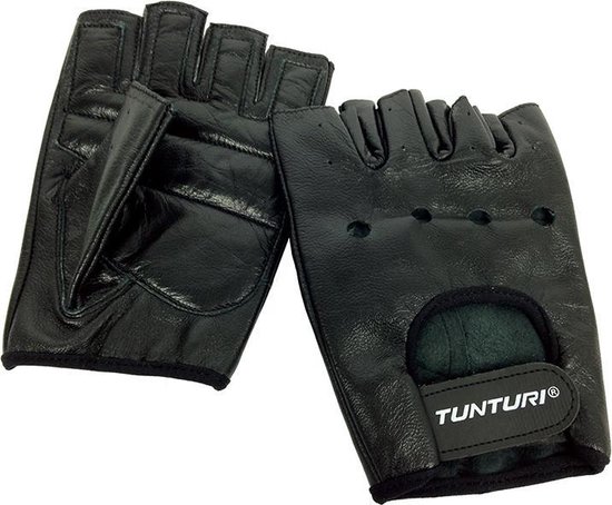 Tunturi Fit Sport Fitness Handschoenen Leer - Zwart - L