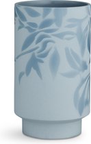 Kähler Design Kabell Vaas - Bloem motief - Hoogte 19 cm - Licht Blauw
