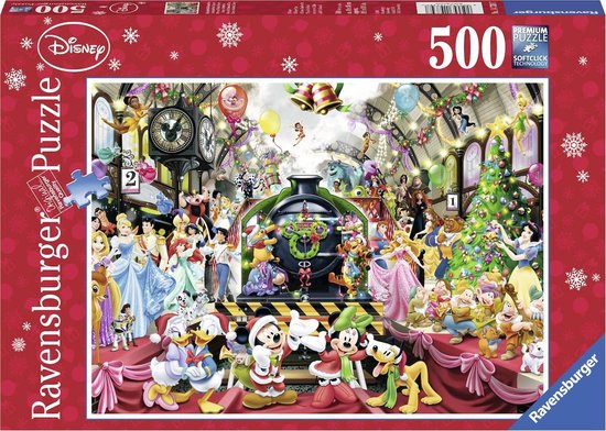 Puzzle 500 pièces : Le train de Noël Disney Ravensburger en