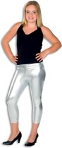 Wilbers - Glitter & Glamour Kostuum - Nauwsluitende Legging Zilver Vrouw - zilver - Maat 34 - Carnavalskleding - Verkleedkleding