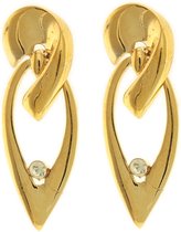 Behave® Dames oorbellen hangers goud-kleur 4cm