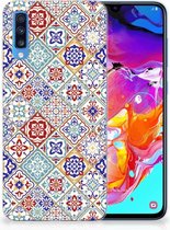Geschikt voor Samsung Galaxy A70 TPU-siliconen Hoesje Tiles Color