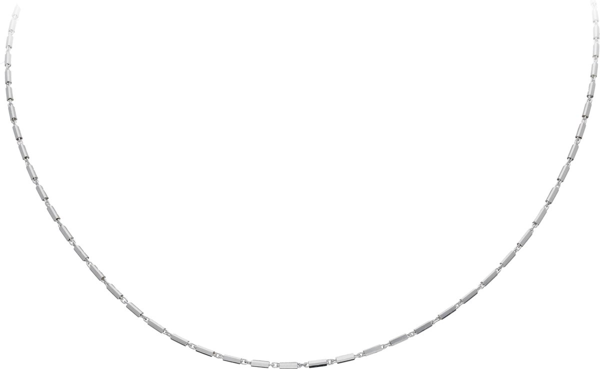 Classics&More ketting - zilver - staafjes - 45 cm