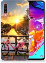 Geschikt voor Samsung Galaxy A70 TPU-siliconen Hoesje Amsterdamse Grachten