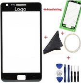 LCD touch glas voor Samsung Galaxy S2 i9100 reparatie set Zwart