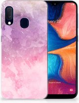 TPU Siliconen Backcase Geschikt voor Samsung A20e Design Pink Purple Paint