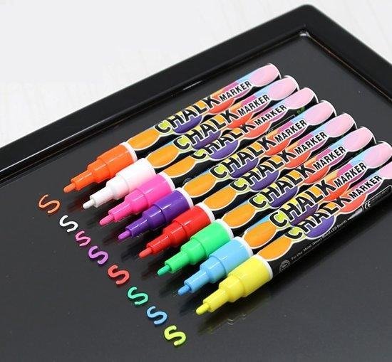 aanvaarden moeilijk vertraging Krijtstiften set 8 stuks– krijtbord stift – porselein marker – raamstift -  punt (3mm) | bol.com