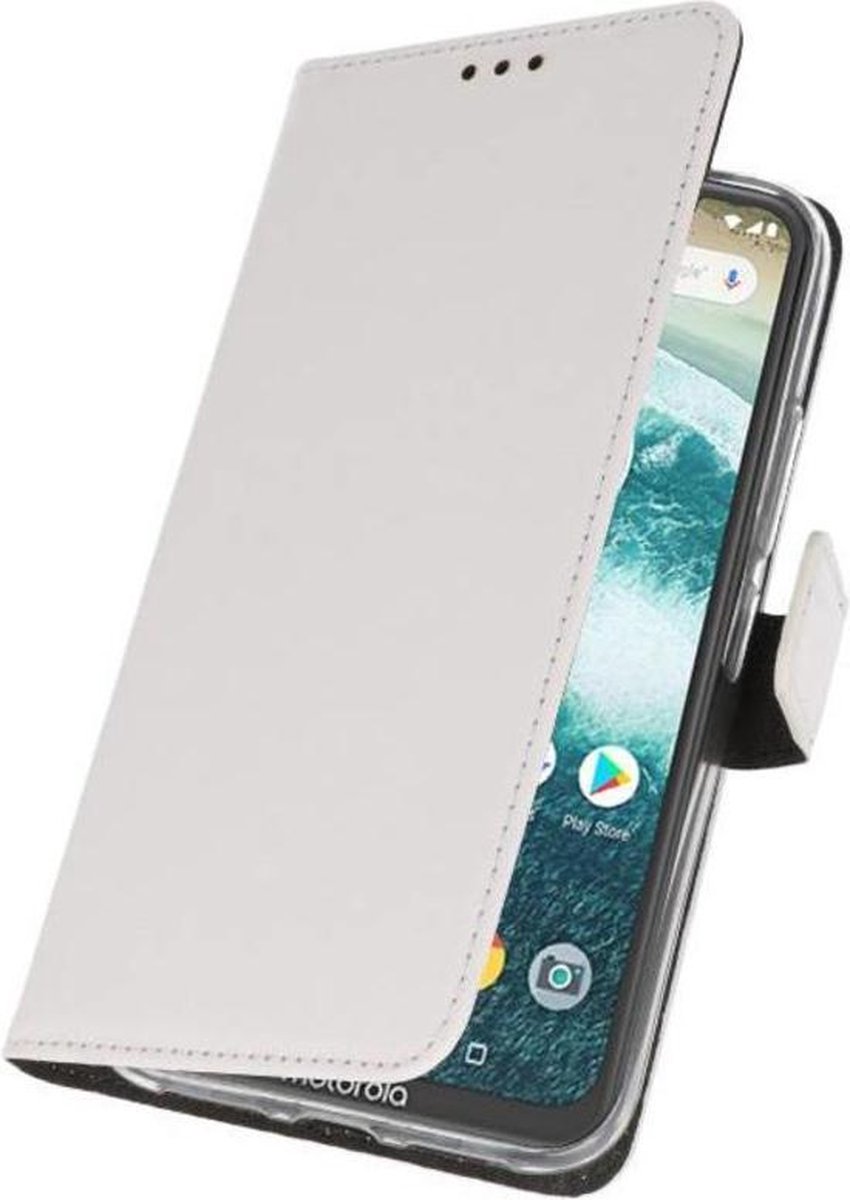 Bestcases Pasjeshouder Telefoonhoesje Motorola Moto One - Wit