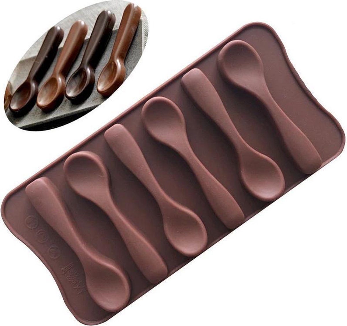 ProductGoods - Siliconen Chocoladevorm Lepel - Lepeltjes Fondant Bonbonvorm - Ijsblokjesvorm